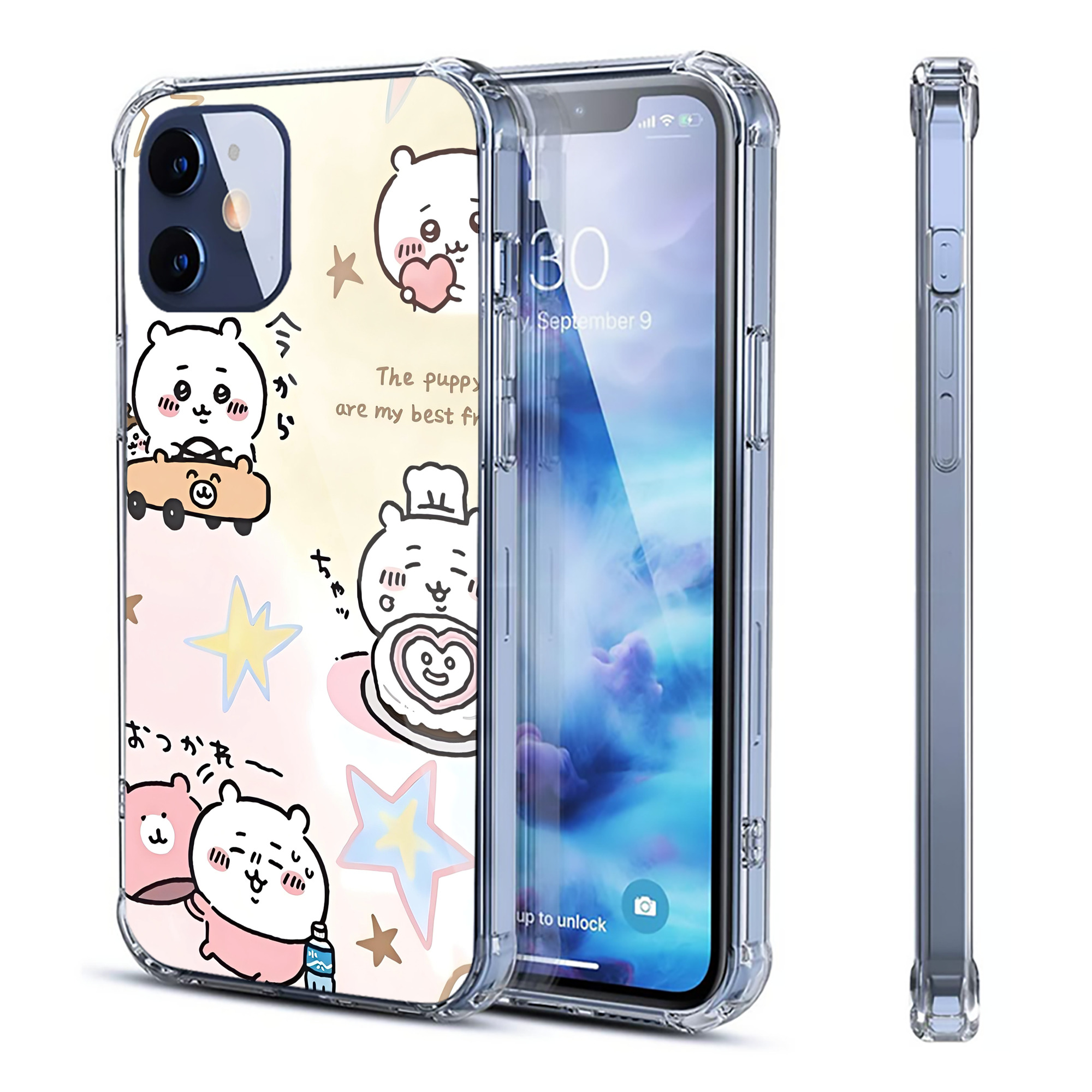 （画像用） ちいかわ Chii-kawa 【iPhone 12シリーズ対応】透明スマホケース（クリアソフトケース）